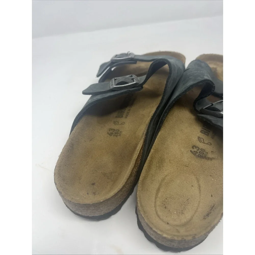 Birkenstock Arizona Sandals EU 43 US 10 Men Gray Birko-Flor Soft Footbed